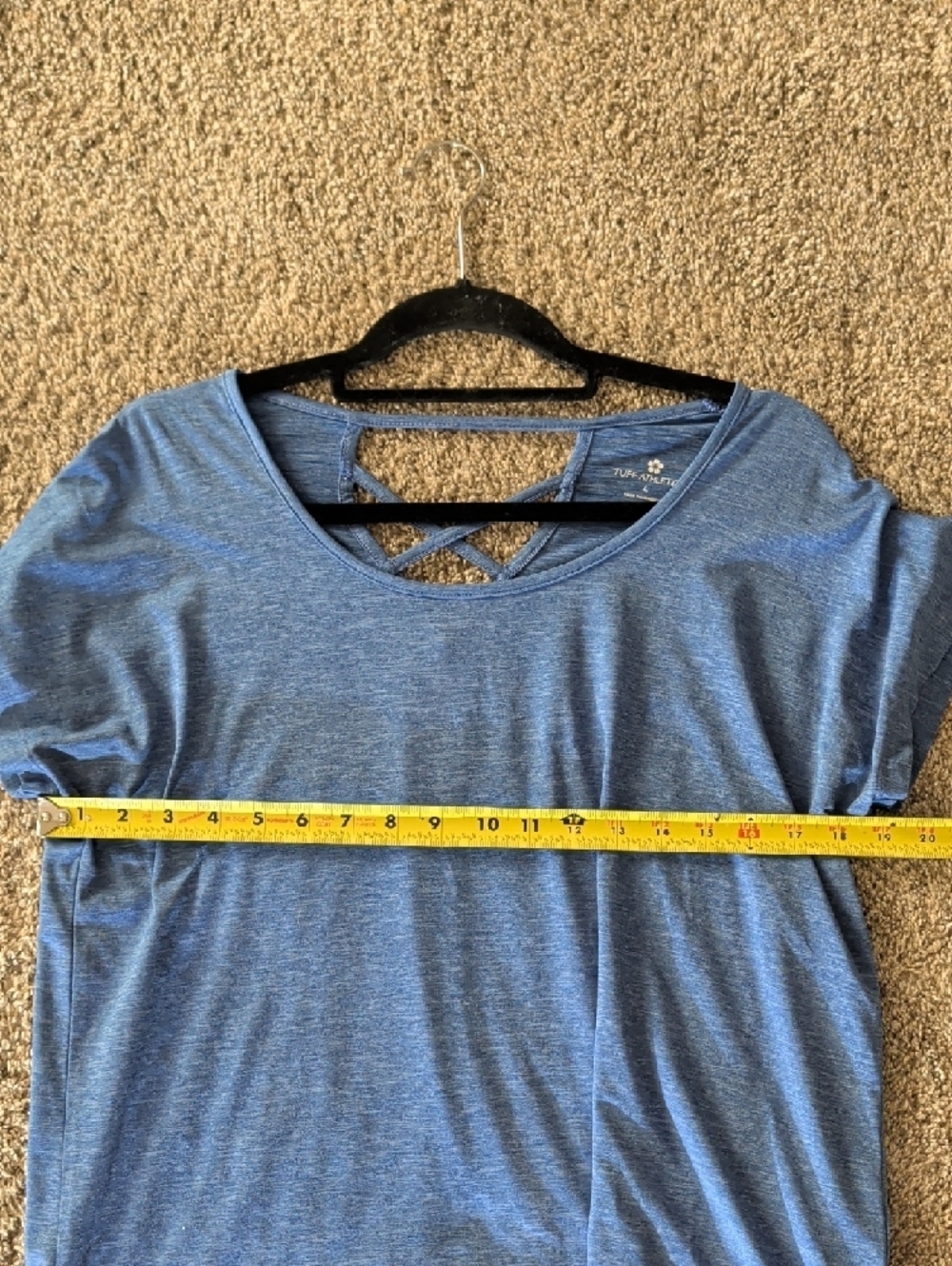 Tuff Athletics Blue Short-Sleeve Crisscross Back Tee - Picture 8 of 9